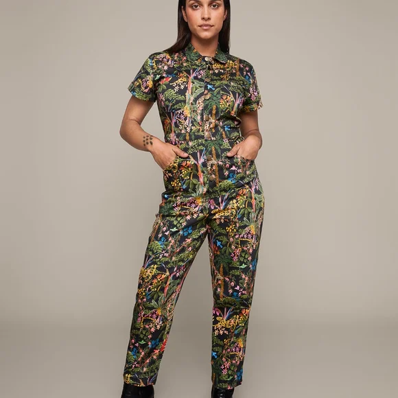 Mixed By Nasrin Jungle Print Jumpsuit - Medium Tall - Picture 1 of 10